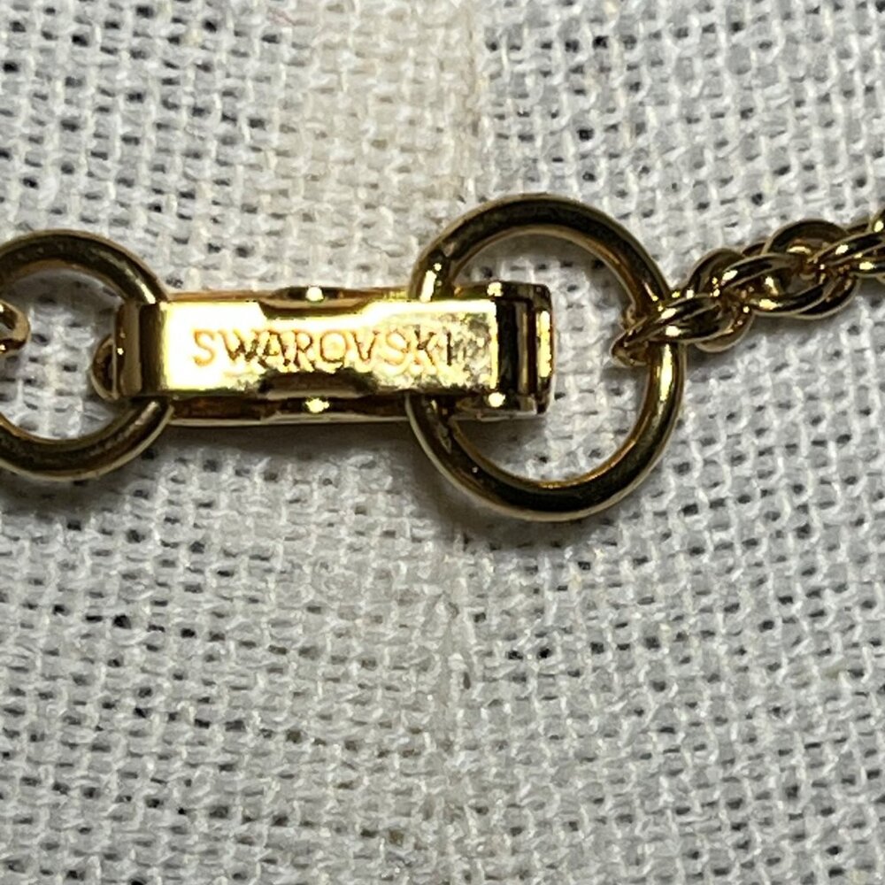 Swarovski Gold-Tone Necklace With Pave Crystal Heart Pendant & Chain - Picture 5 of 7